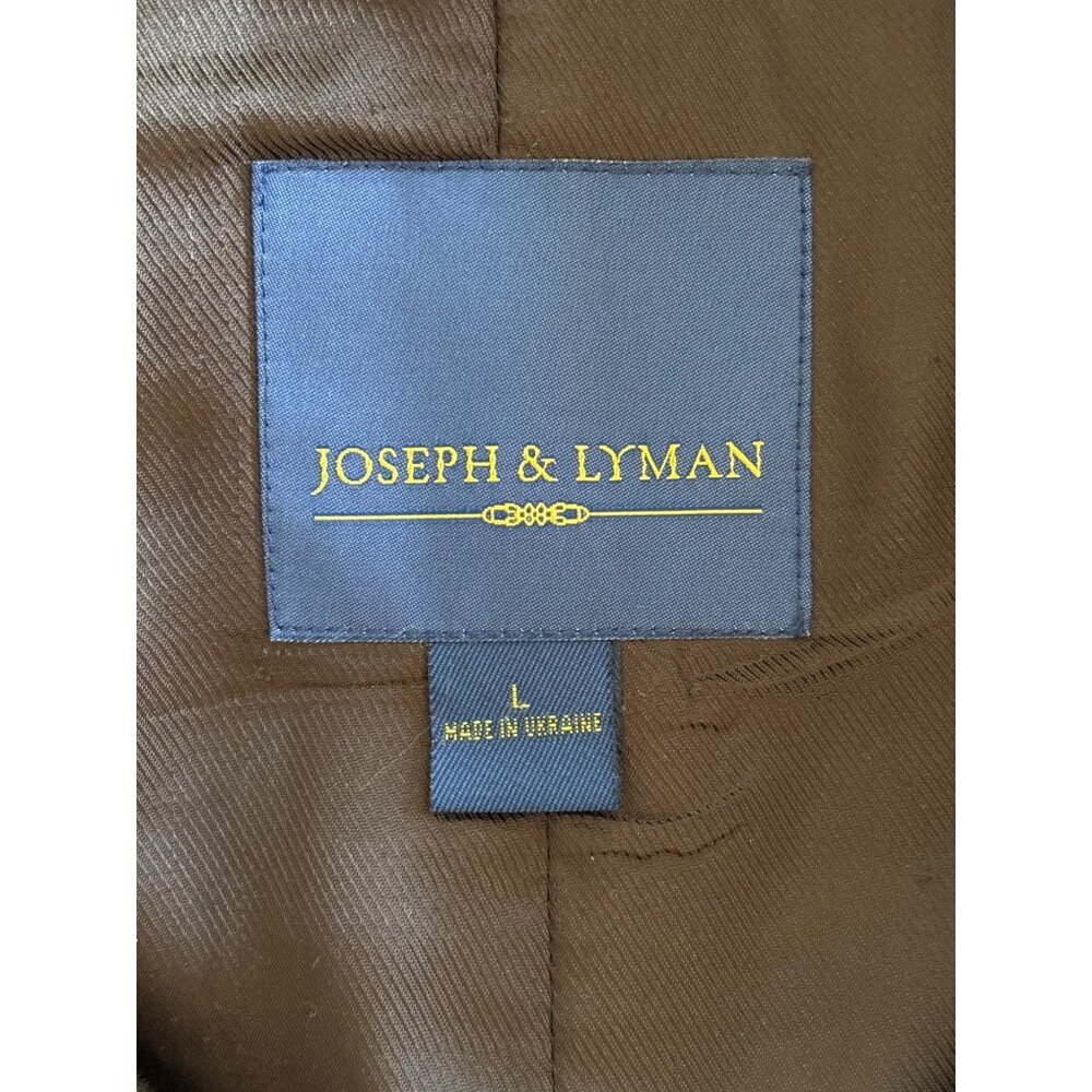 Joseph and Lyman Mens Brown Coat Dress Wool Overcoat Cashmere Blend Size L Heavy - Picture 8 of 11
